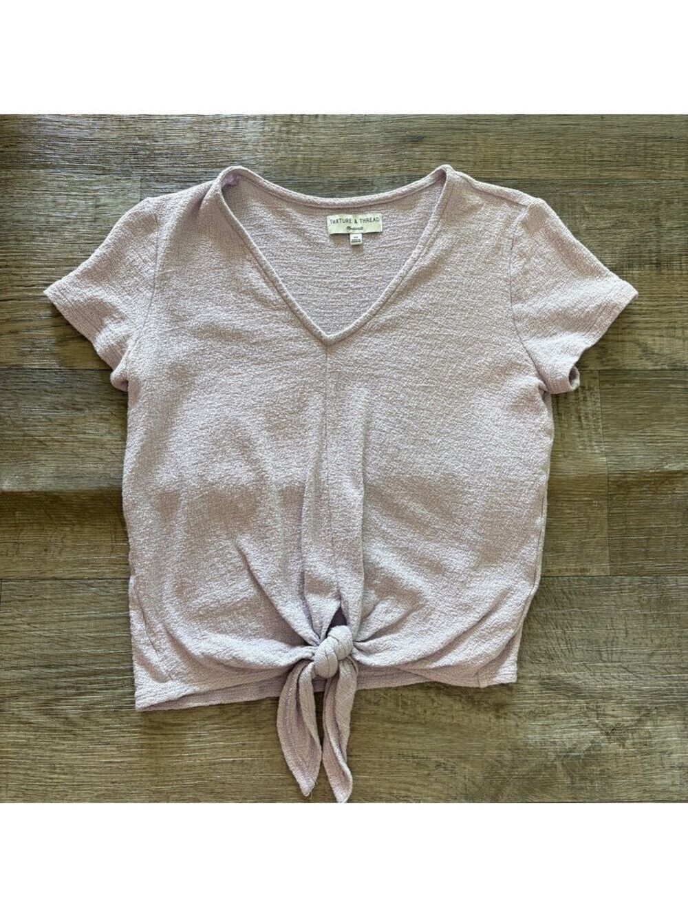 Madewell Womens texture & thread v-neck modern tie top Purple XS